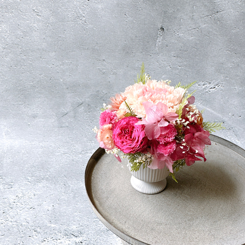 母の日 カーネーションミニアレンジメント ローズピンク プリザーブド