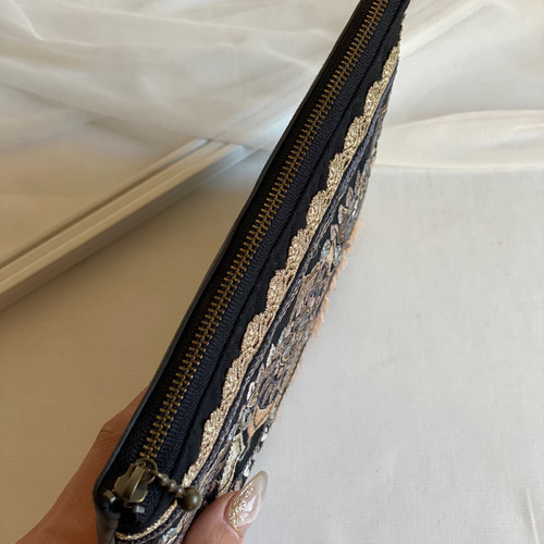 くちなし様　オーダー　お薬ポーチ　ハンドメイド　刺繍　両面　服薬管理　ファスナー 828a25b012dd6133222fe0aa58460a