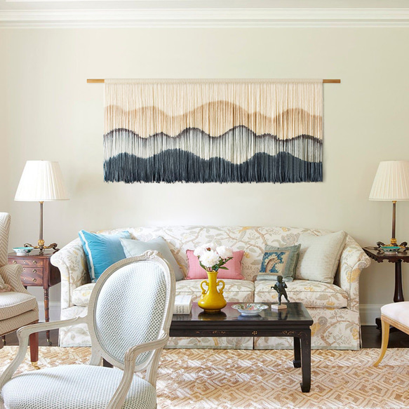 【受注製作】風景画 絵画 タペストリー 壁掛け 手作り アート 芸術 ウォールハンギング 新築祝い・新居祝い 家の装飾 cm 高さ アート 円幅 90cm ロッドを使用した壁掛けタペストリーの実際の幅は 広くなります #寝室