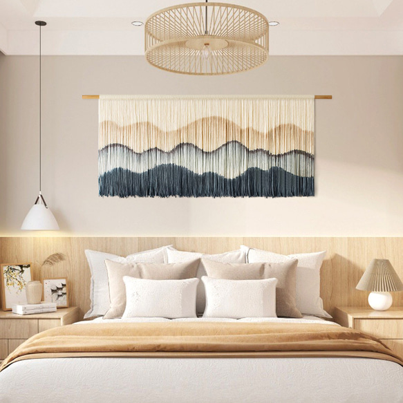 【受注製作】風景画 絵画 タペストリー 壁掛け 手作り アート 芸術 ウォールハンギング 新築祝い・新居祝い 家の装飾 cm 高さ アート 円幅 90cm ロッドを使用した壁掛けタペストリーの実際の幅は 広くなります #寝室