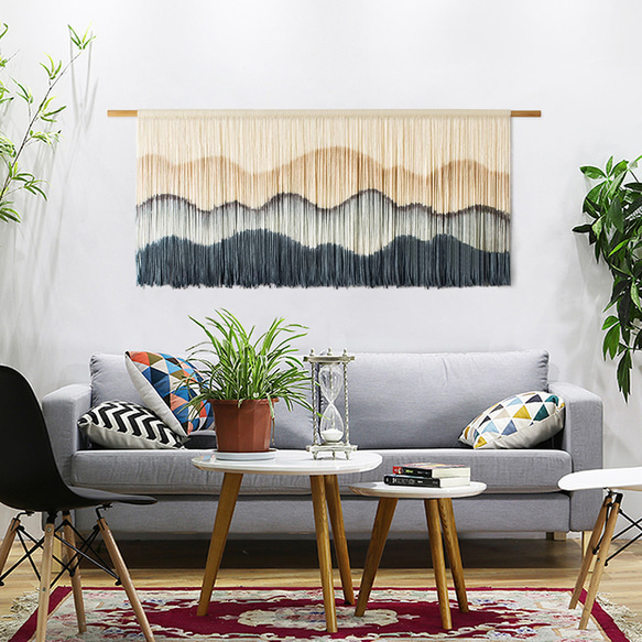 【受注製作】風景画 絵画 タペストリー 壁掛け 手作り アート 芸術 ウォールハンギング 新築祝い・新居祝い 家の装飾 cm 高さ アート 円幅 90cm ロッドを使用した壁掛けタペストリーの実際の幅は 広くなります #寝室