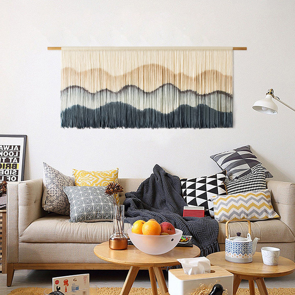 【受注製作】風景画 絵画 タペストリー 壁掛け 手作り アート 芸術 ウォールハンギング 新築祝い・新居祝い 家の装飾 cm 高さ アート 円幅 90cm ロッドを使用した壁掛けタペストリーの実際の幅は 広くなります #寝室