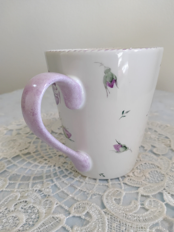 お買い得価格♡紫色のバラ22.5cm皿＋マグカップ 10枚目の画像