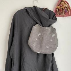 送料無料】北欧風こぎん刺しがま口ミニバッグ 本革持ち手付き