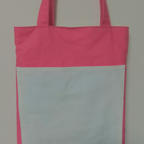 春色～チェリーピンクの11号帆布トートバッグ クッタリ 折りたたみ A4