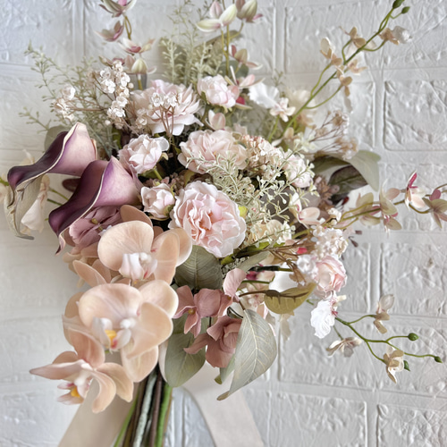 ミルクティー色 シャビーピンクベージュ ニュアンスカラーのブーケ