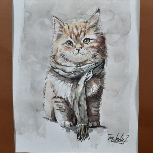 【希少】 絵画 子猫 水彩画 子猫 水彩画 イラスト｜Yahoo!フリマ（旧PayPayフリマ）
