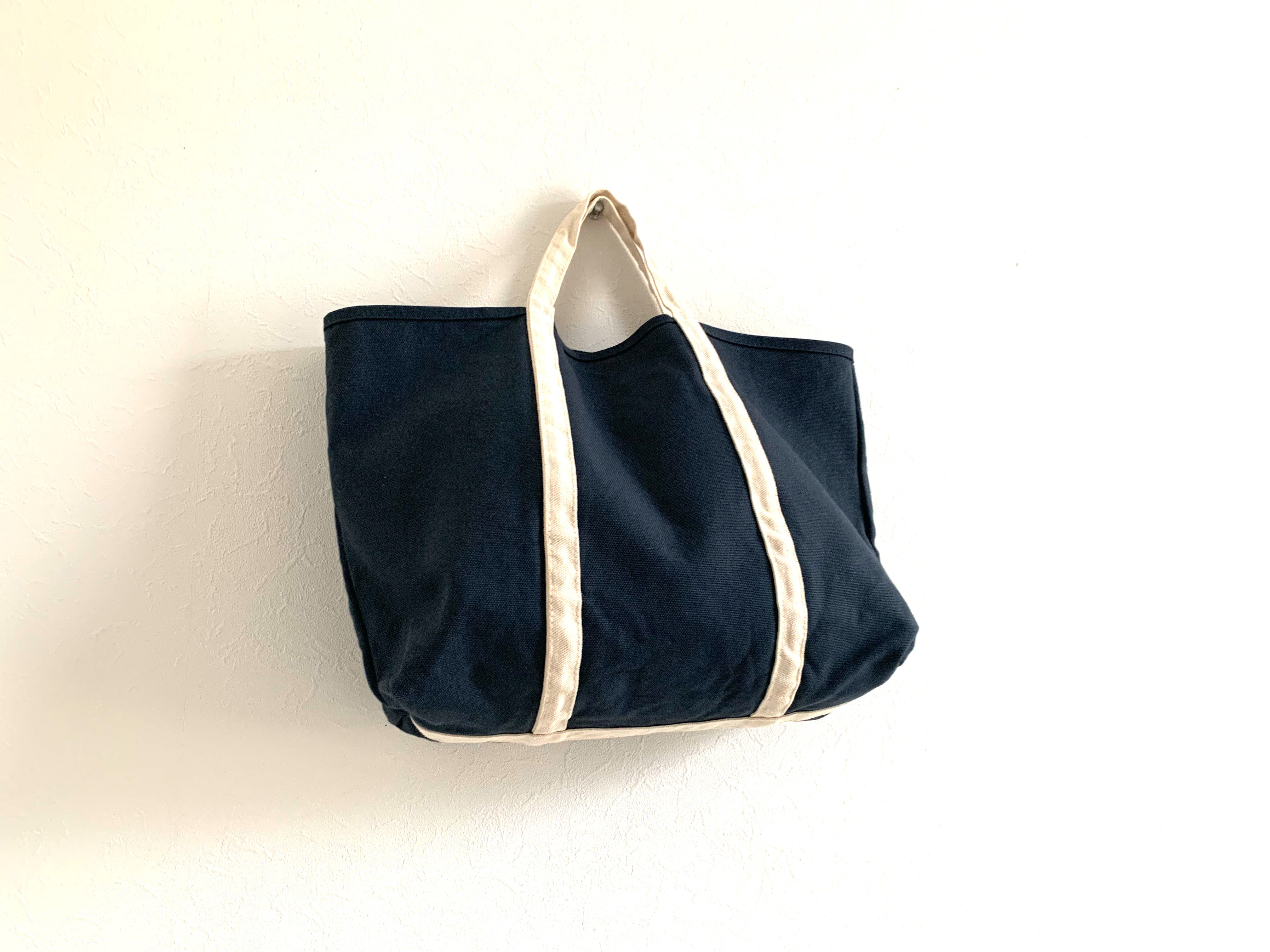 【A4対応】帆布　BASIC TOTE ( M ) smork NAVY×ecru