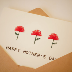 紙刺繍 カード 母の日 父の日 / カーネーション (HAPPY MOTHER'S DAY) 2枚目の画像