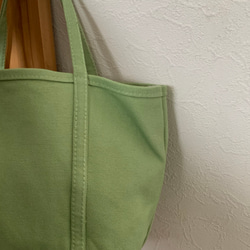 【A4対応】帆布　BASIC TOTE ( M )　海緑色　pistachio green 4枚目の画像