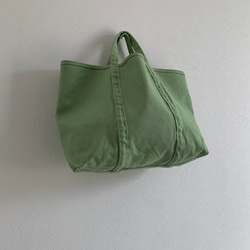 【A4対応】帆布　BASIC TOTE ( M )　海緑色　pistachio green 3枚目の画像