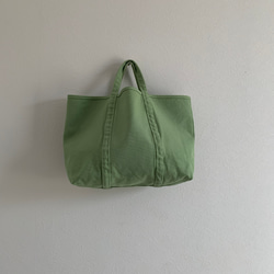 【A4対応】帆布　BASIC TOTE ( M )　海緑色　pistachio green 1枚目の画像