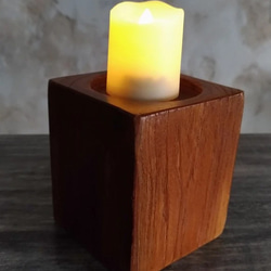 木製 キャンドルスタンド 蝋燭立 燭台 S チーク材 インテリア oth1015 1枚目の画像
