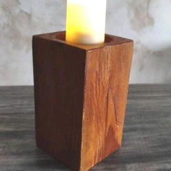 木製 キャンドルスタンド 蝋燭立 燭台 M チーク材 インテリア oth1016 1枚目の画像