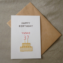 名入れ] バースデーカード / ガーランド (redorange) メッセージカード