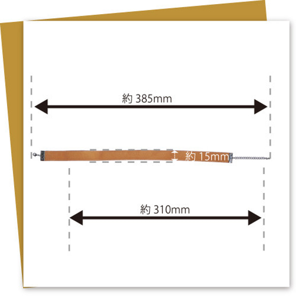 キャメル／黄土色ベルベットりぼんチョーカー　CM2304C 6枚目の画像