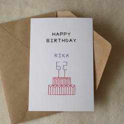 名入れ] バースデーカード / ガーランド (redorange) メッセージカード