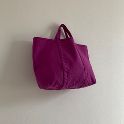 【A4対応】帆布　BASIC TOTE ( M )　紅紫Violet 3枚目の画像