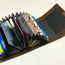 蛇腹型カードケース／JAVA-CARD-CACE20／スエード　ダークブラウン 2枚目の画像