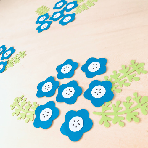 壁面装飾】ネモフィラ／青 はっぱ付き 春 4月 5月 満開 お花