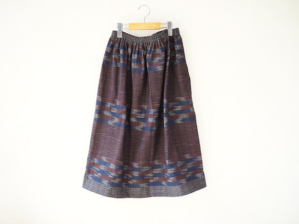 手織り布のシンプルなスカート 1枚目の画像