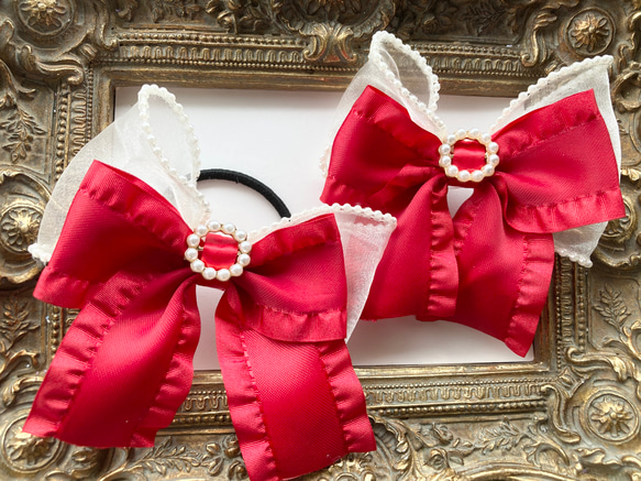 クシュクシュガーゼリボン さゆり染め4本セット ガーゼリボンセット