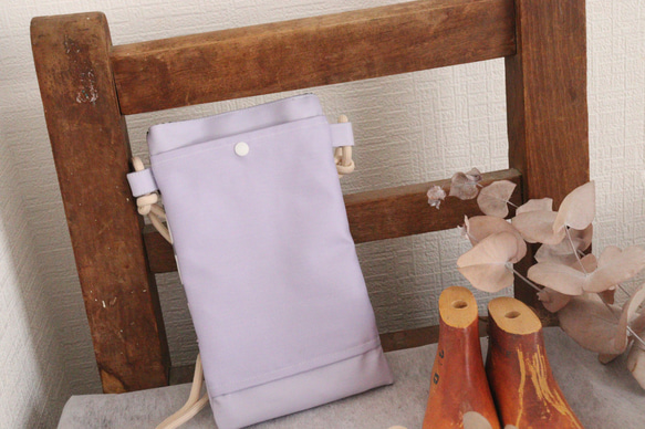 コインスルー お財布機能付き スマホショルダー 母の日  スマホポーチ  スマホケース  アニマル  紫 2枚目の画像