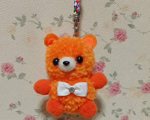 小さなポンポンアニマル くまさんストラップ あみぐるみ ikuchia 通販  