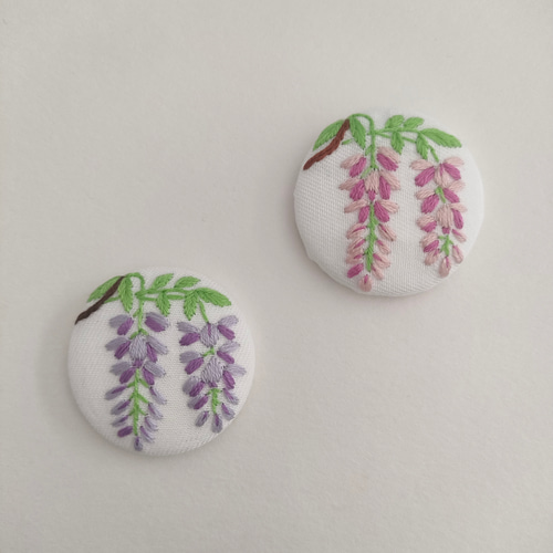 専用】ハンドメイド 刺繍ブローチ ヘアゴム