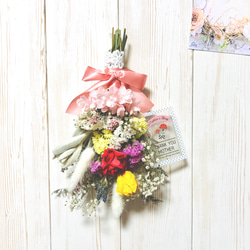 チューリップと薔薇の可愛いmini bouquet♡スワッグブーケ♪♪     「母の日ギフト」 4枚目の画像