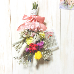 チューリップと薔薇の可愛いmini bouquet♡スワッグブーケ♪♪     「母の日ギフト」 2枚目の画像