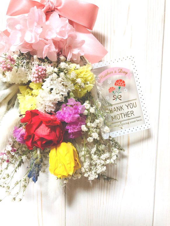 チューリップと薔薇の可愛いmini bouquet♡スワッグブーケ♪♪     「母の日ギフト」 5枚目の画像