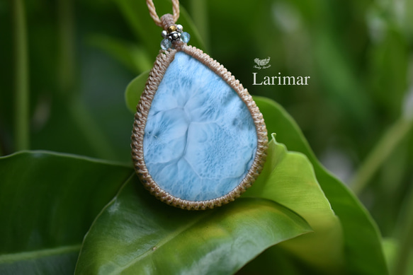 搖曳的波浪大號 Larimar 花邊項鍊 1028 第1張的照片