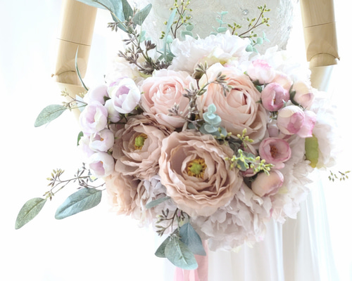 ピオニーブーケ　ブートニア付き 受注生産】ピオニーブーケ（ブートニア付） | Madonnalily