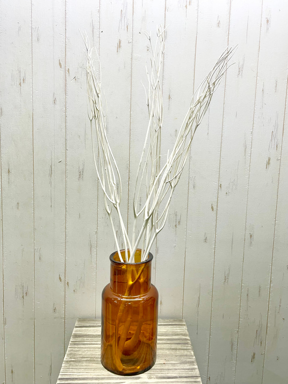 花瓶口が広い♪　ドライフラワー  枝物・ドライ・生花にも♪ 花瓶/アンバー　 13枚目の画像