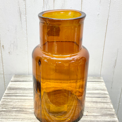 花瓶口が広い♪　ドライフラワー  枝物・ドライ・生花にも♪ 花瓶/アンバー　 4枚目の画像