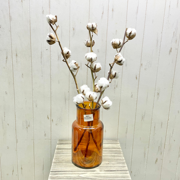 花瓶口が広い♪　ドライフラワー  枝物・ドライ・生花にも♪ 花瓶/アンバー　 12枚目の画像