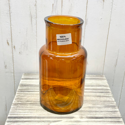 花瓶口が広い♪　ドライフラワー  枝物・ドライ・生花にも♪ 花瓶/アンバー　 2枚目の画像