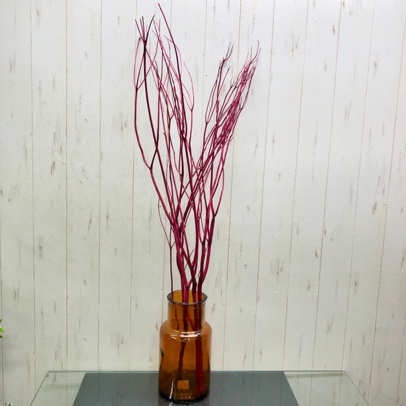 花瓶口が広い♪　ドライフラワー  枝物・ドライ・生花にも♪ 花瓶/アンバー　 9枚目の画像