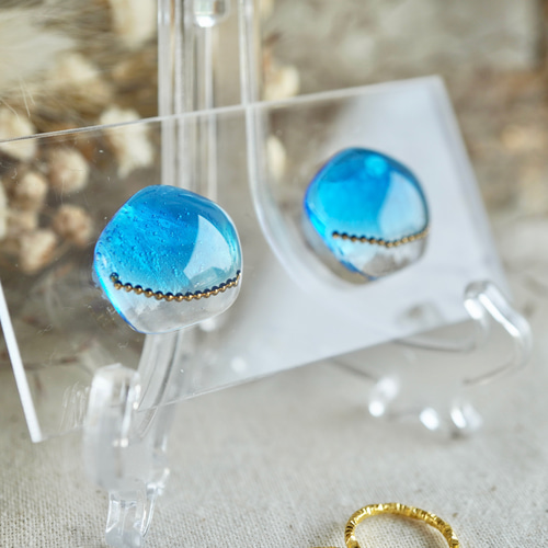 ciel et mer】ピアス イヤリング 揺れない 大人可愛い 2way 夏 空 海