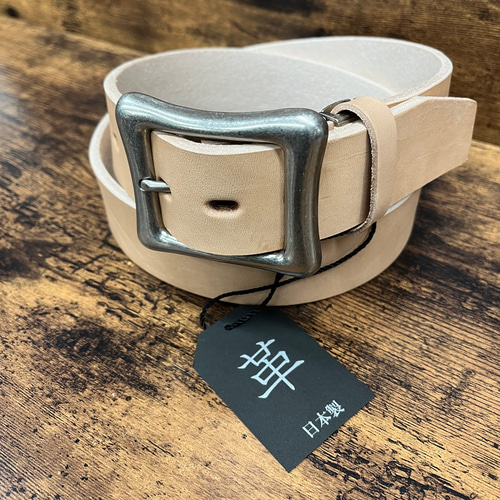 厚めのベルト ヌメ革 昭南レザー 極厚 父の日プレゼント メンズ