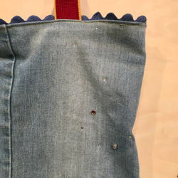 デニムパンツとスカートのコラボトートバッグ 3枚目の画像