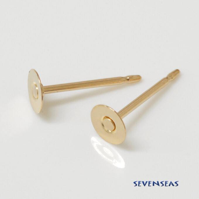 【10ペア入り】14KGF 平皿ピアスポスト（4mm）ゴールドフィルド GFFPP-40