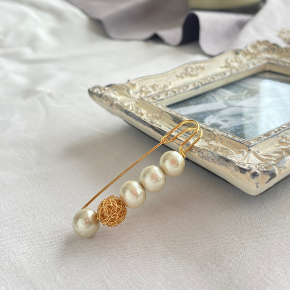 結婚式 卒業式 入学式 ラインストーン パール ブローチ MZL-07