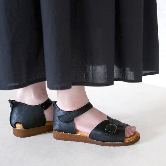 ゆったり履けるサンダル (CABET) 靴 日本製 国産素材 【5～14日以内発送】 1枚目の画像