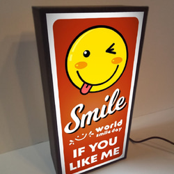 スマイル スマイリーフェイス ニコちゃん 笑顔 ミニチュア サイン ランプ 看板 置物 雑貨 ライトBOX 電飾看板 3枚目の画像