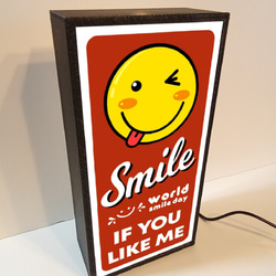 スマイル スマイリーフェイス ニコちゃん 笑顔 ミニチュア サイン ランプ 看板 置物 雑貨 ライトBOX 電飾看板 4枚目の画像