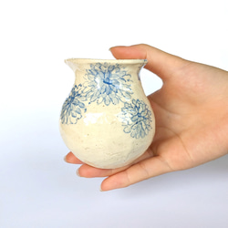 徳利　菊　オリジナル陶器 2枚目の画像