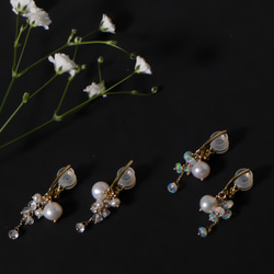 #946_op Akoya 珍珠和珍貴蛋白石大耳環 第3張的照片