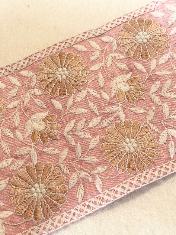 印度刺繡絲帶辮子寬120粉色(70-2) 第2張的照片